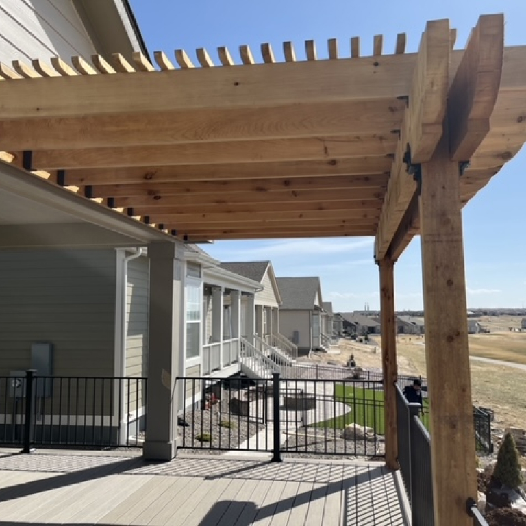 Durable and beautiful Standard Stacked Pergola over a Patio