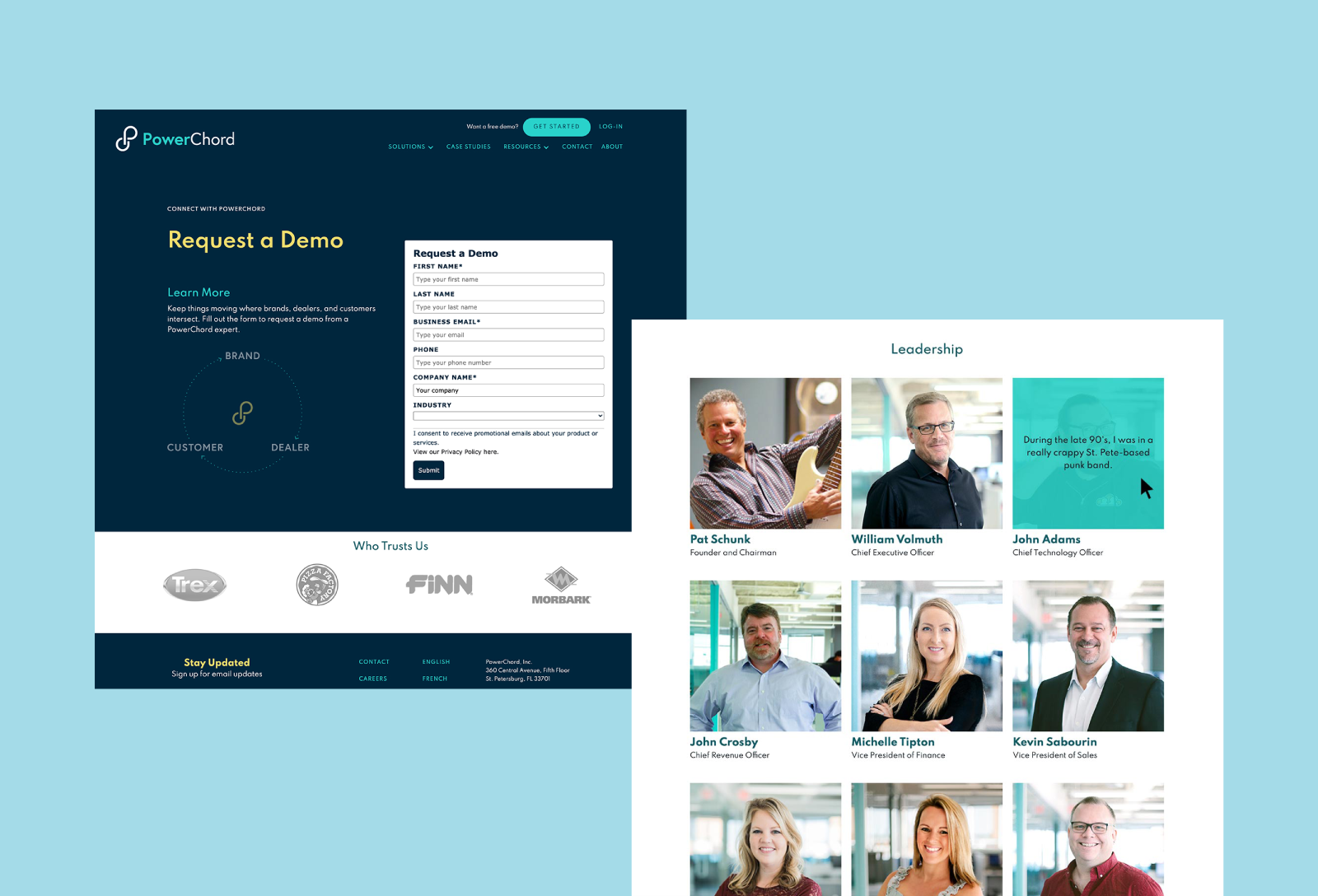 Examples of PowerChord webpages