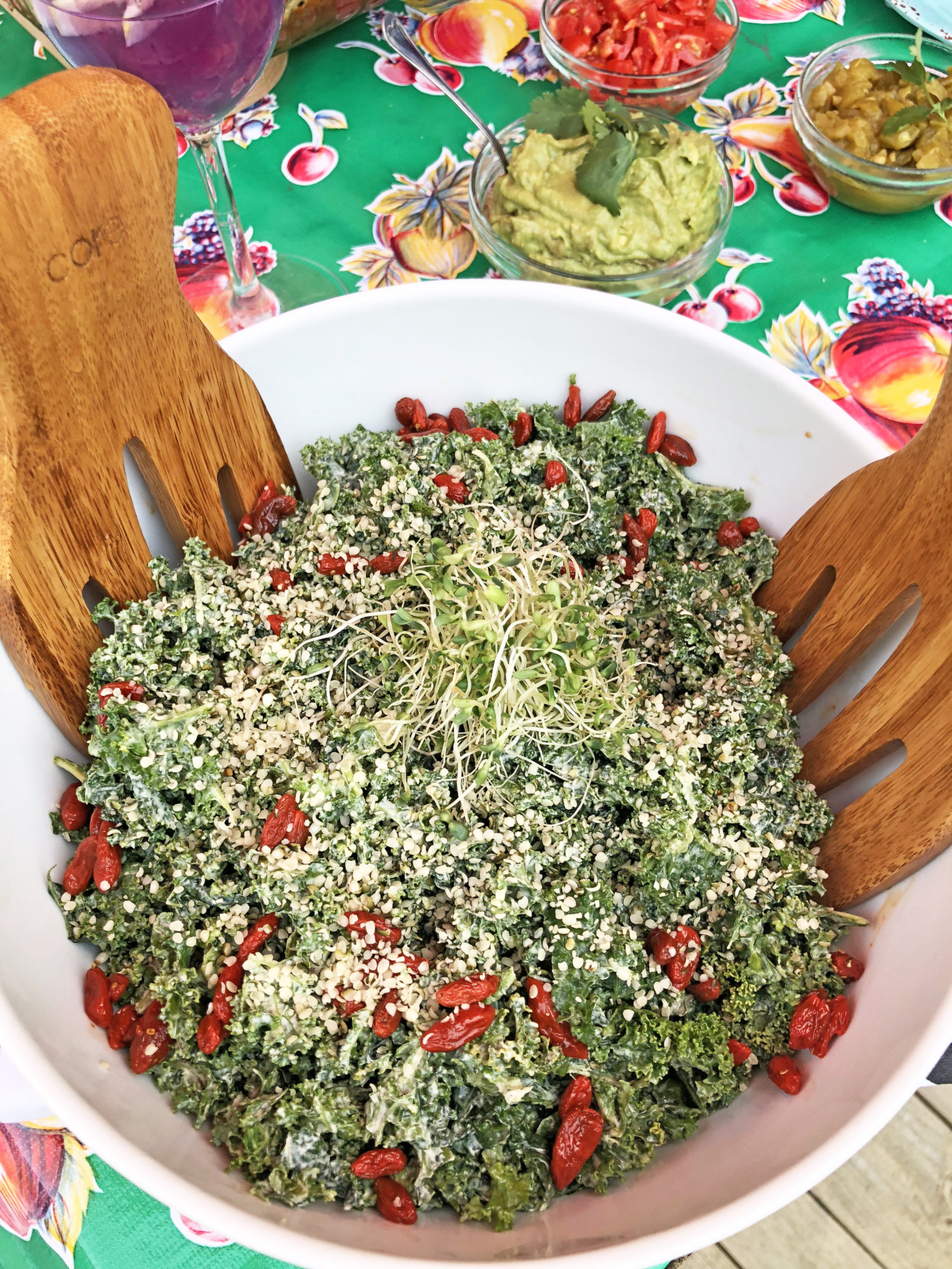 OUR FAVORITE CURLY KALE SALAD WITH SUPER SESAME DRESSING