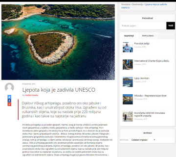 Yacht Croatia o Geoparku Viški arhipelag