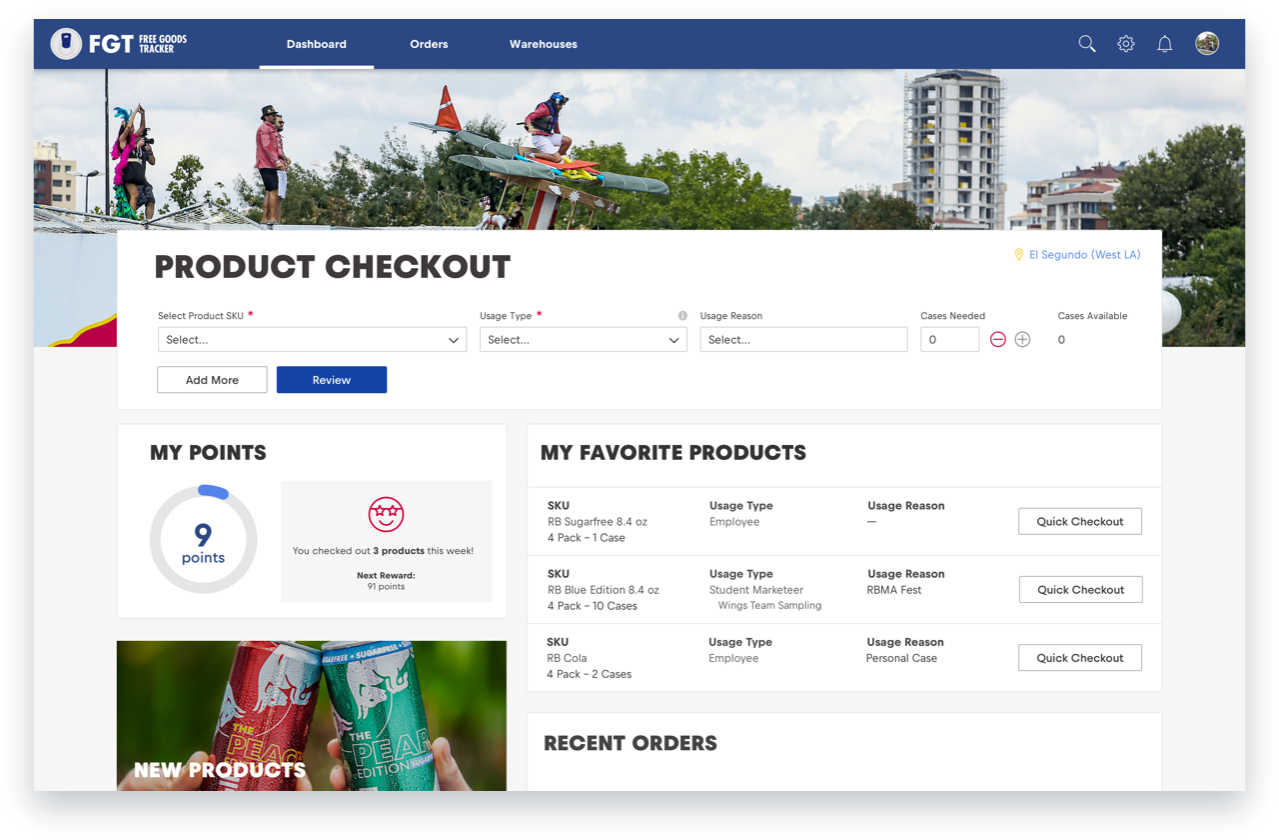 Red Bull FGT web app
