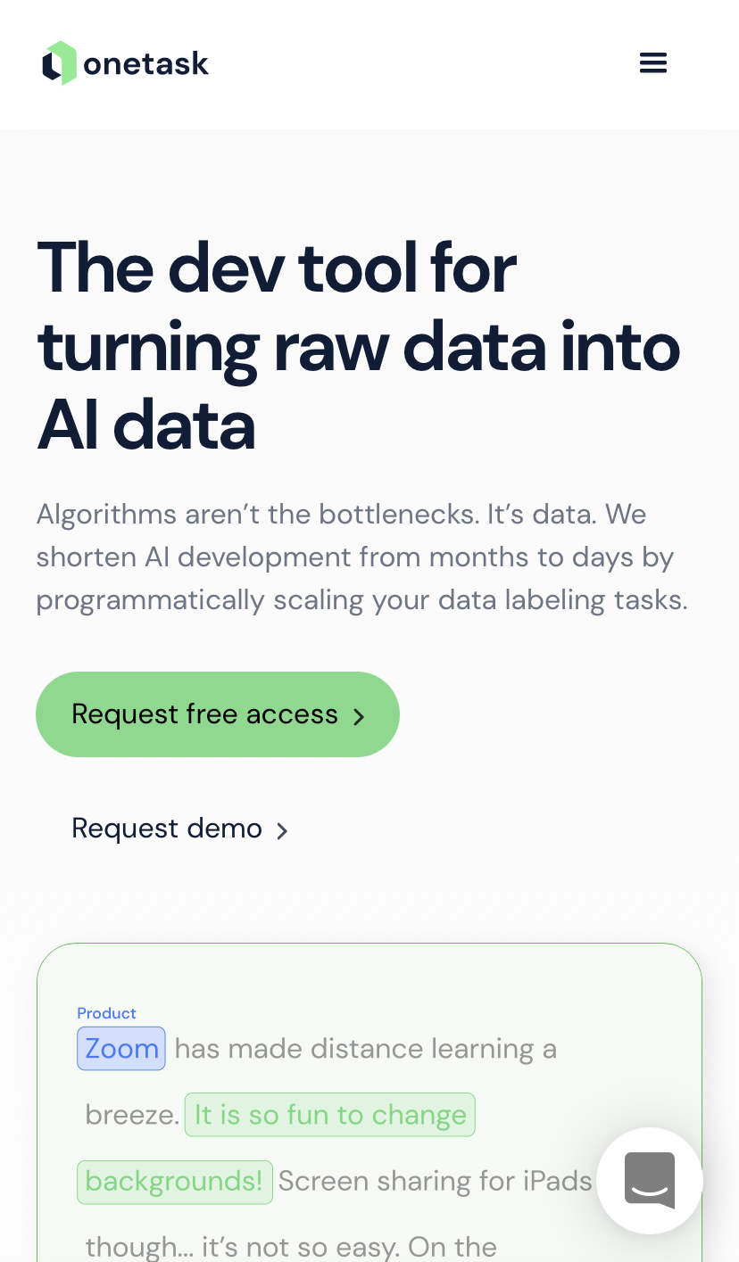 onetask-website-mobile-screen