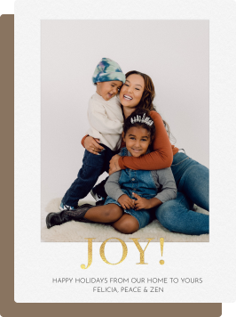 Holiday photo card of Felicia La Tour and family.