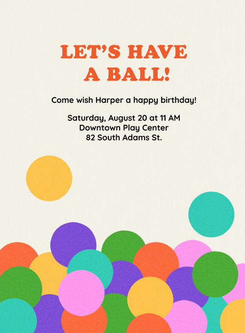 Bouncing Ball Pit Evite