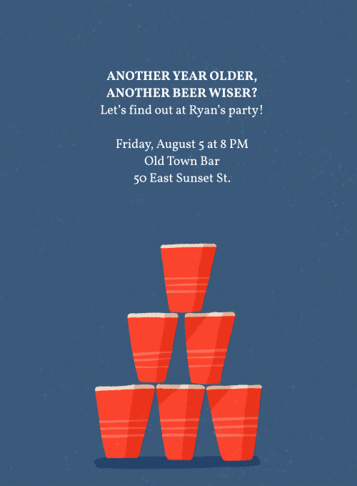 Beer Pong Party Evite