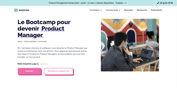 Header du site Join Maestro.co