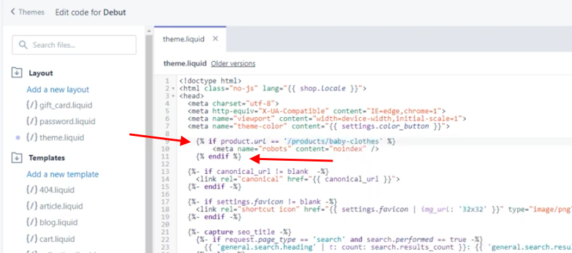content editing in theme.liquid