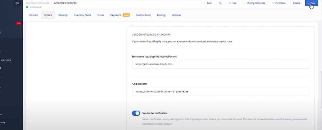 API credentials