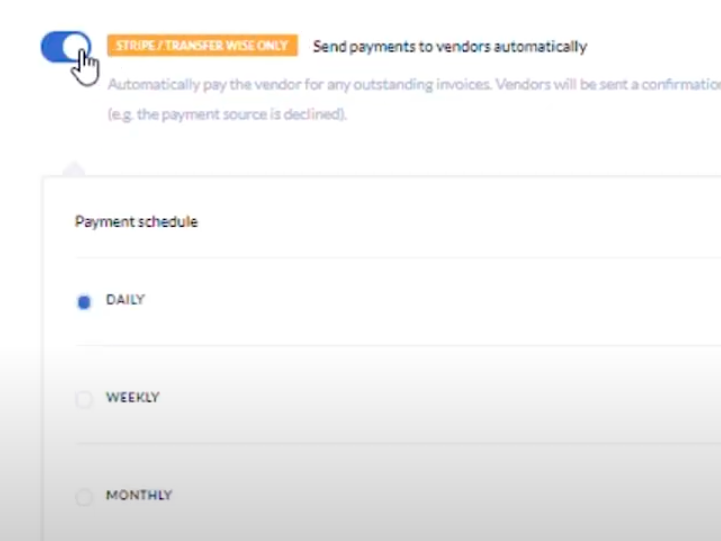 Stripe payment option for vendors