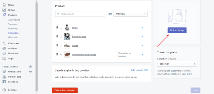 Shopify menu with images