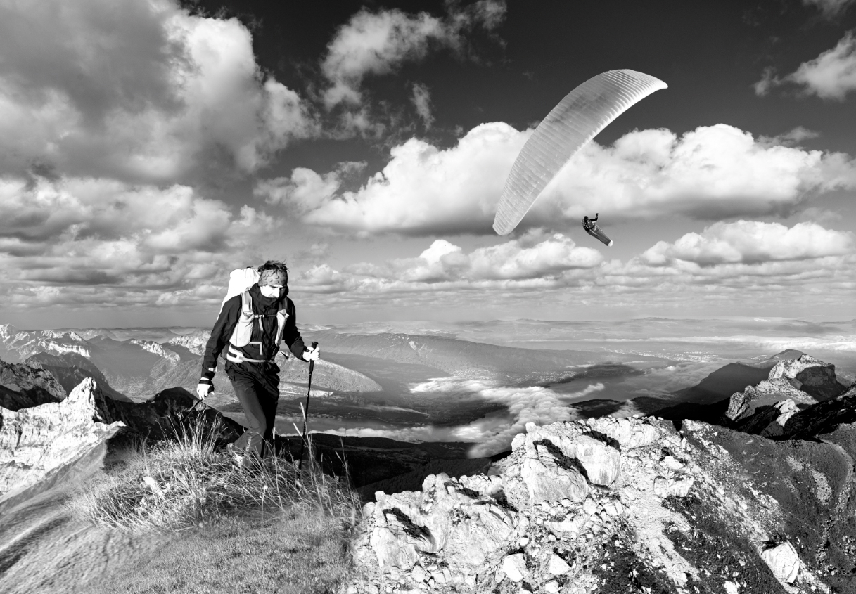 Participant à la Bornes To Fly, course de parapente marche et vol à Annecy