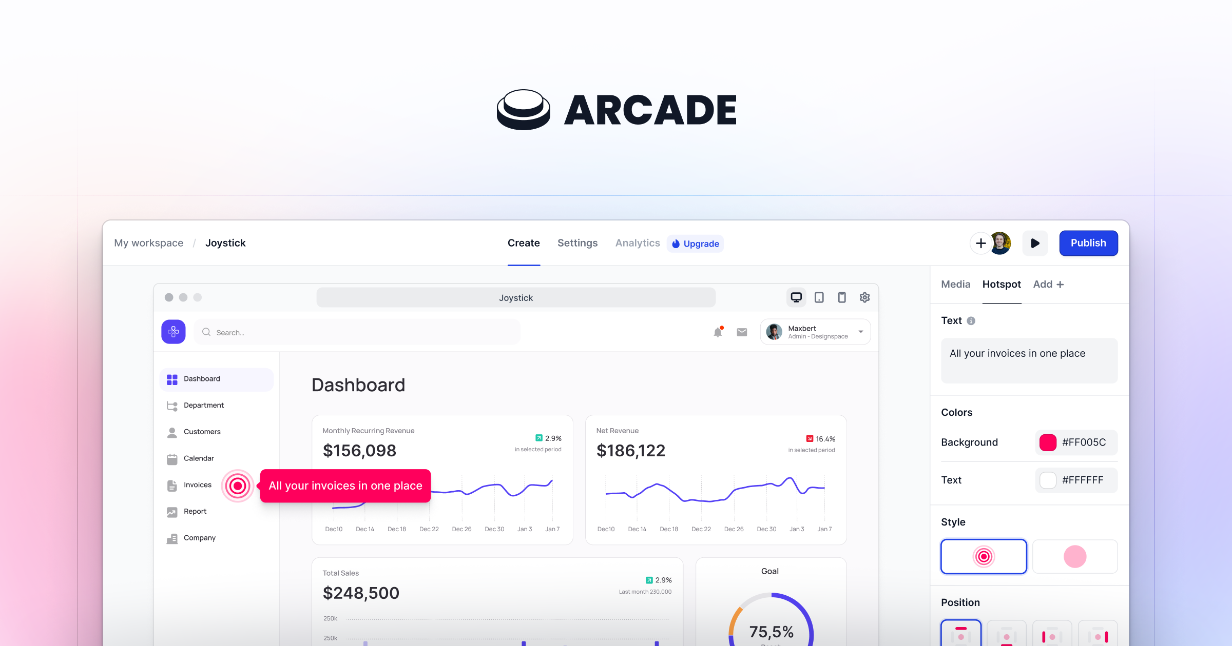 Arcade Create Interactive Product Demos