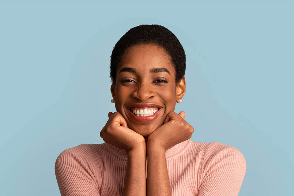 A beautiful lady smiling