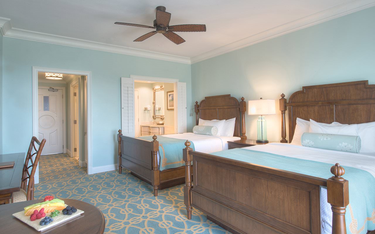 Double queen room with a courtyard view and balcony at The Henderson