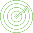 Green Arrow in Bullseye - Media Planning and Buying Icon
