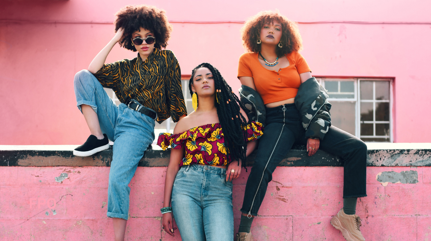 Three models posing.