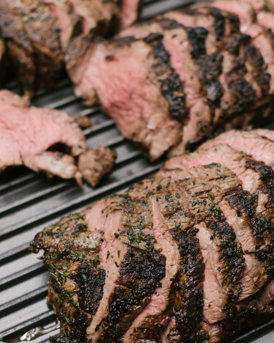 Sliced beef at a Max Catering event