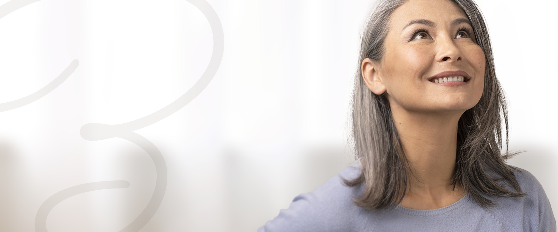 smiling woman without double chin