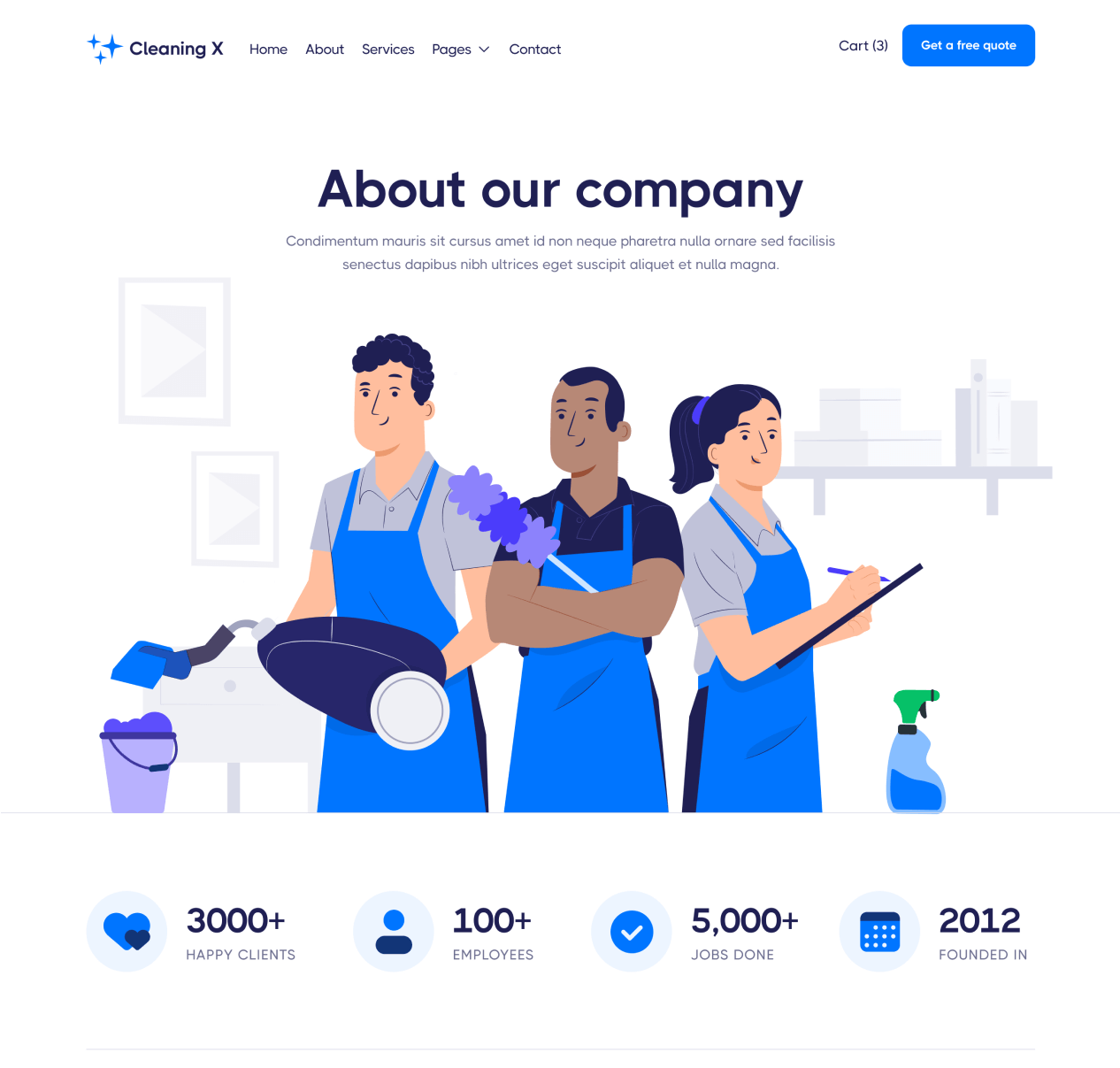 Cleaning X flow website template