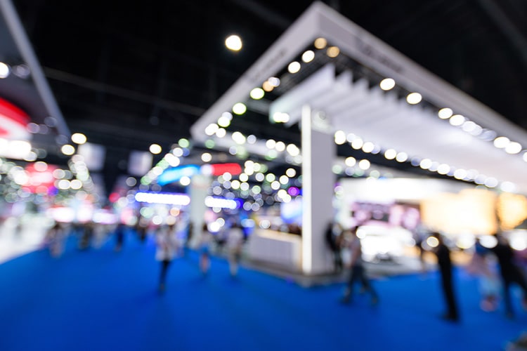 Blurred shot of a busy conference