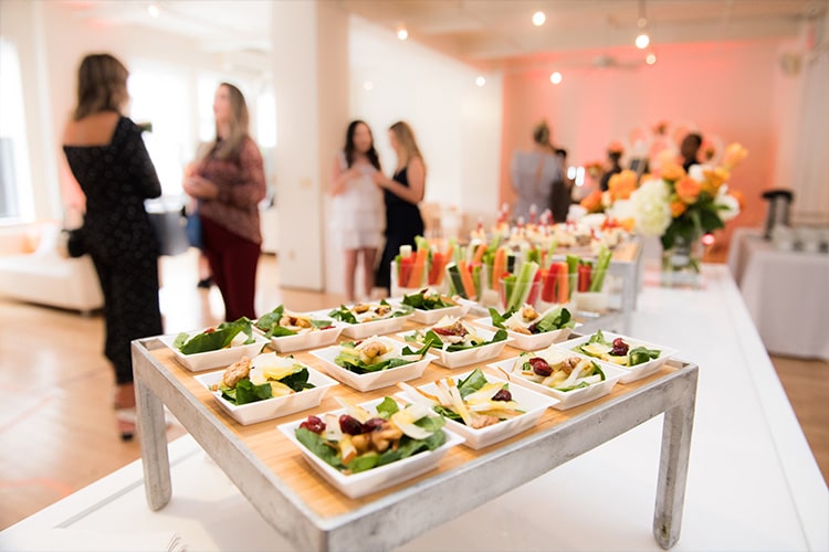 Food catered for a launch event