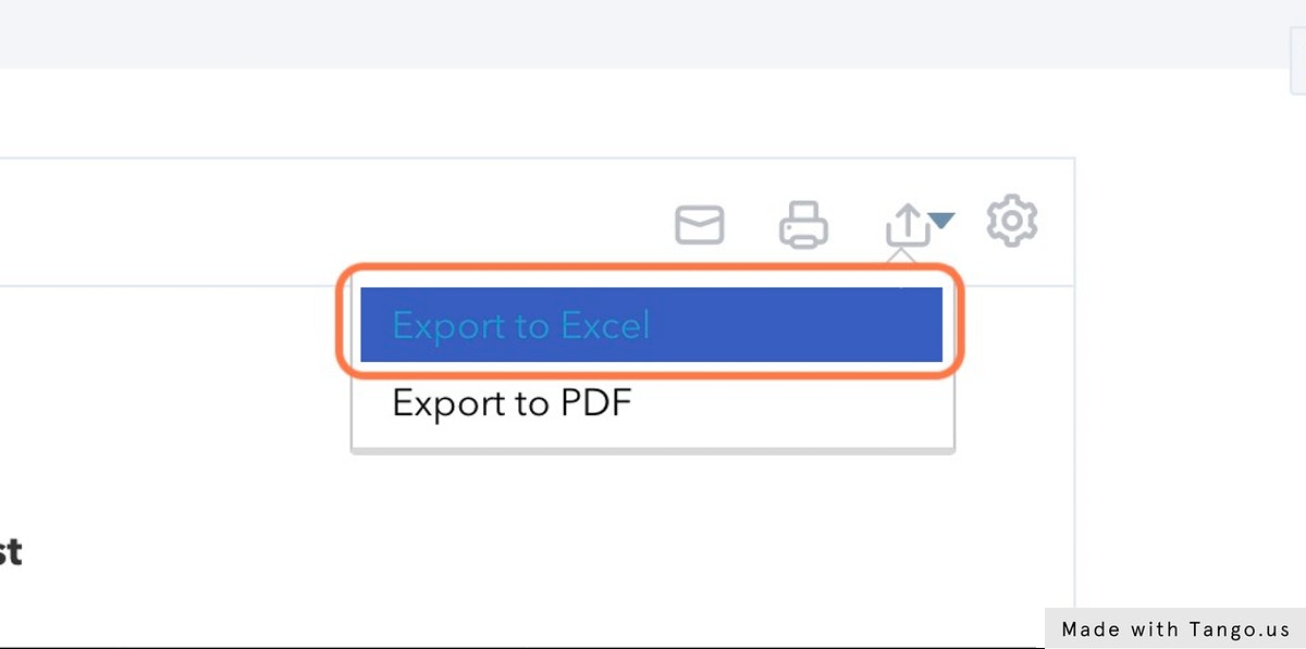Select "Export to Excel"