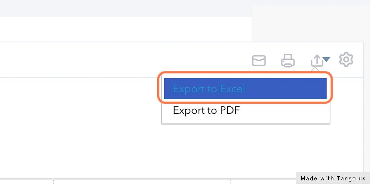 Click on Export to Excel