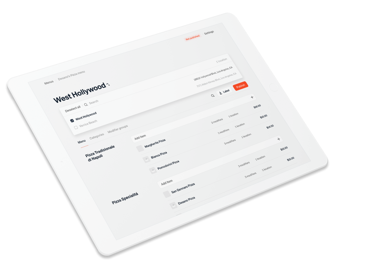Centrally manage your menu across delivery platforms in one easy-to-use tool