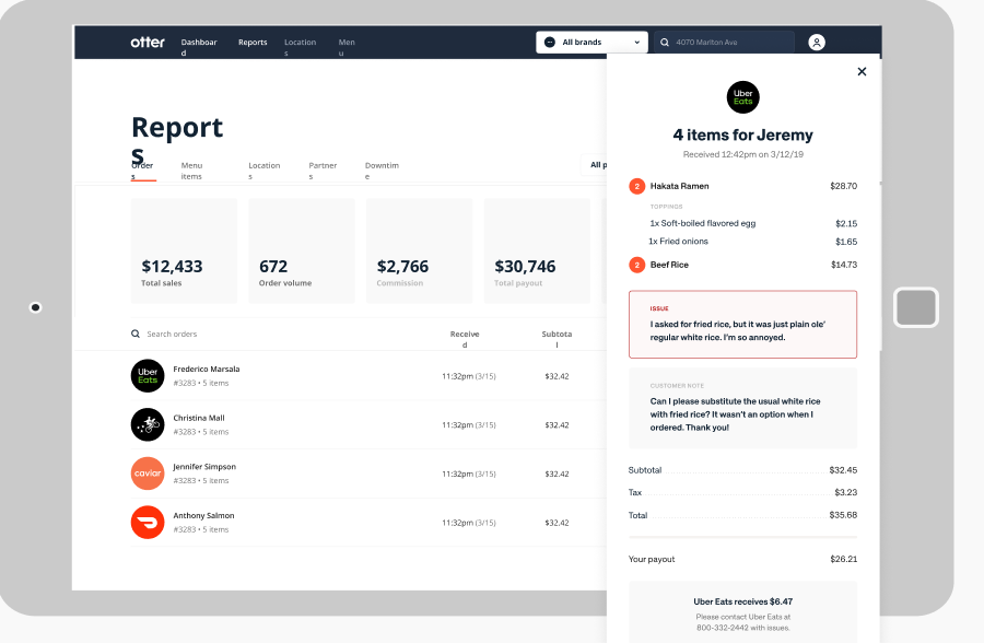 Restaurants, see why the #1 food delivery management tool is Otter