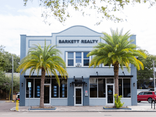 The front exterior shot of the Barkett Realty office in the MLK District of Downtown St. Pete.