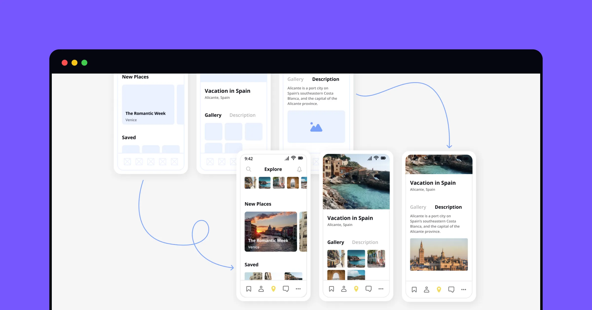 Show your workflow from sketches to prototypes