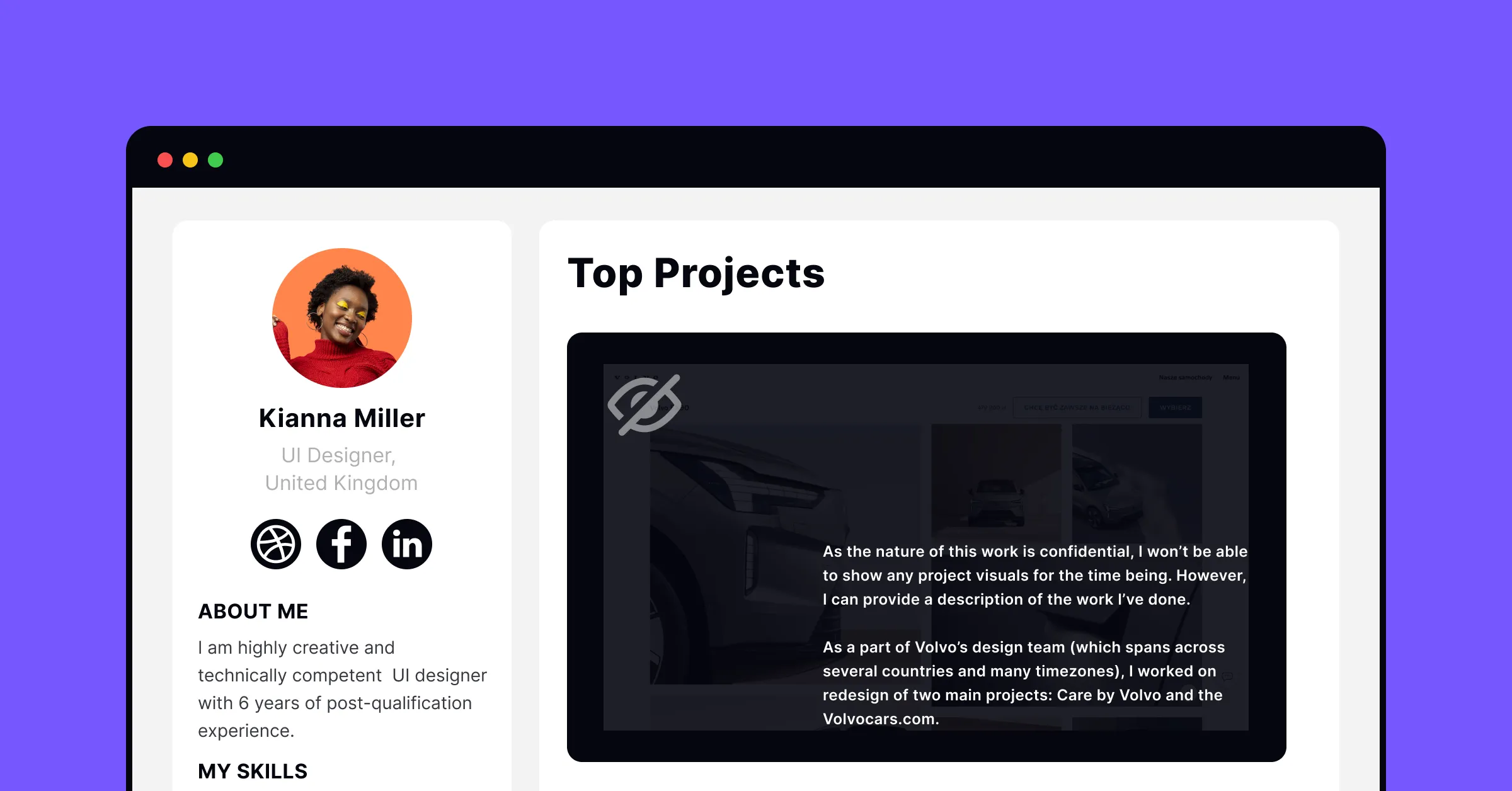 Don't reveal NDA projects