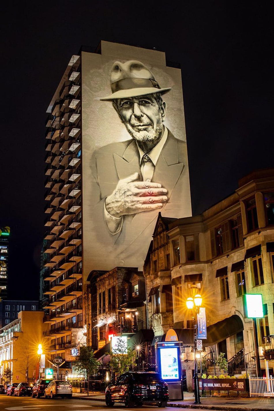 Montréal - immeuble - Leonard Cohen - peinture
