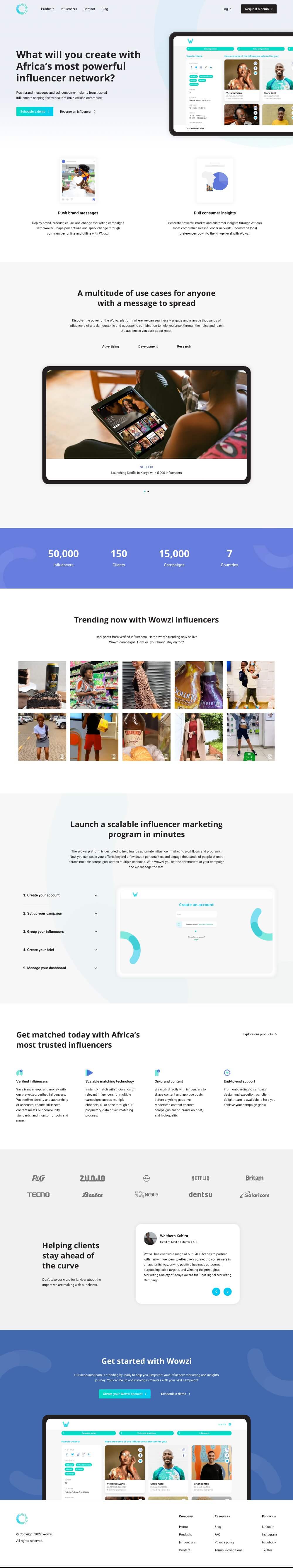 Wowzi website built in Webflow