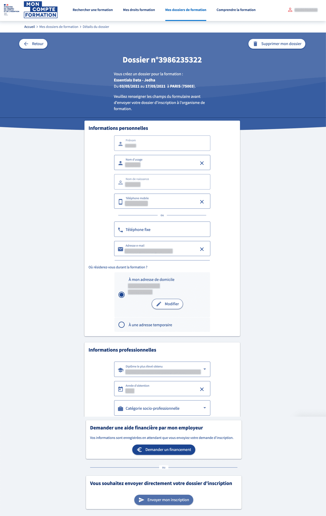 financement formation data
