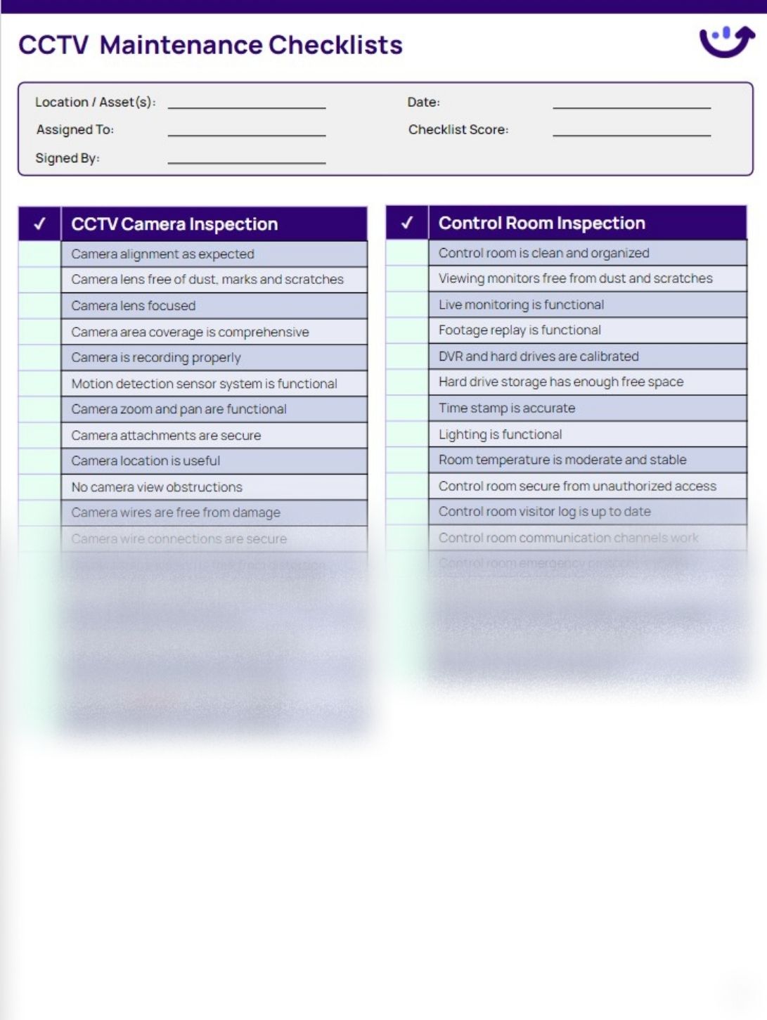 Cctv Preventive Maintenance Checklist Template At Bar vrogue.co