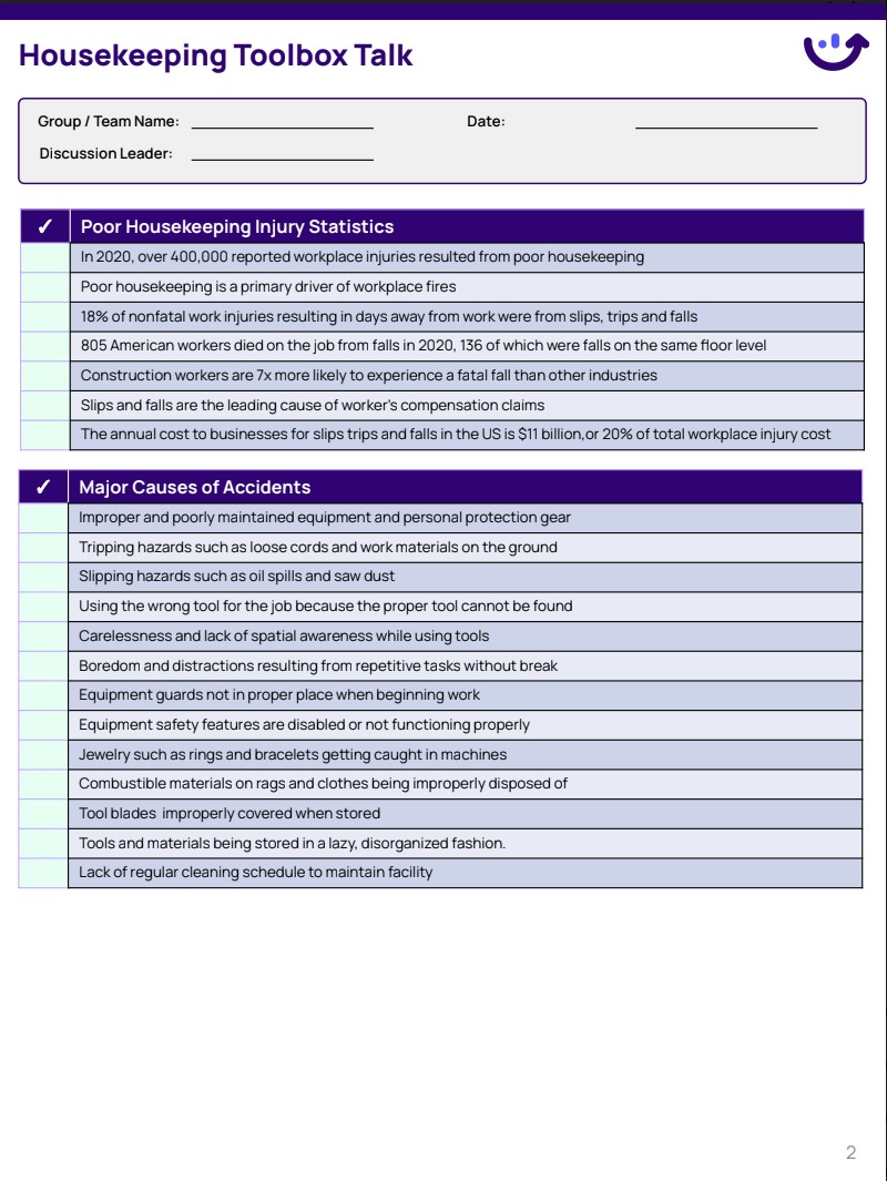 Toolbox Talk Topics Housekeeping At Annabelle Parkhill Blog