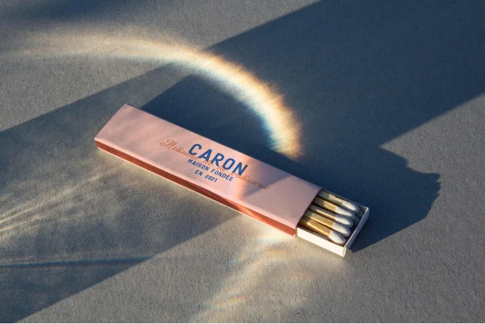 Matchstick packaging for Caron