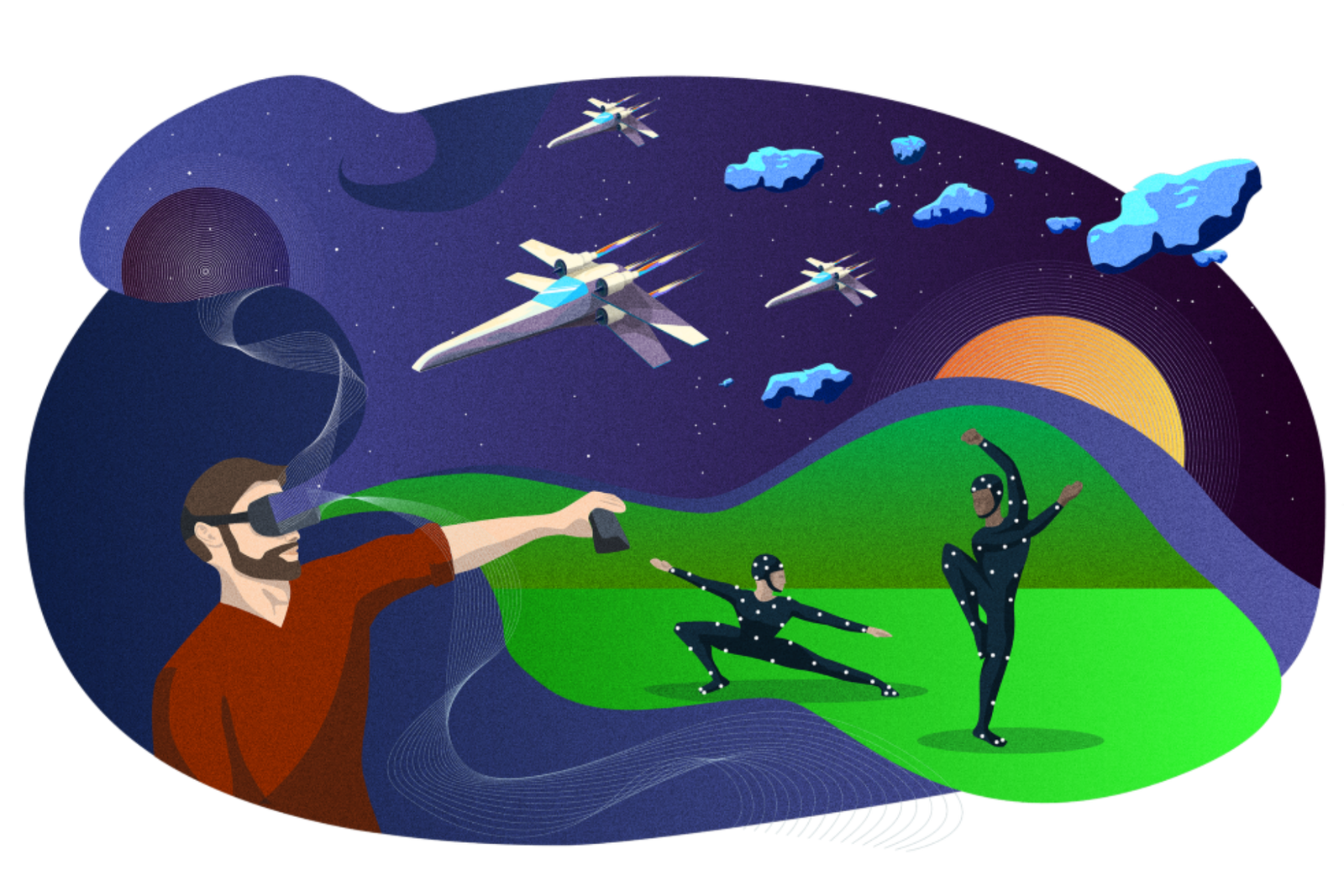 Hollywood and gaming industries will collaborate to create customisable virtual realities populated with avatars based...
