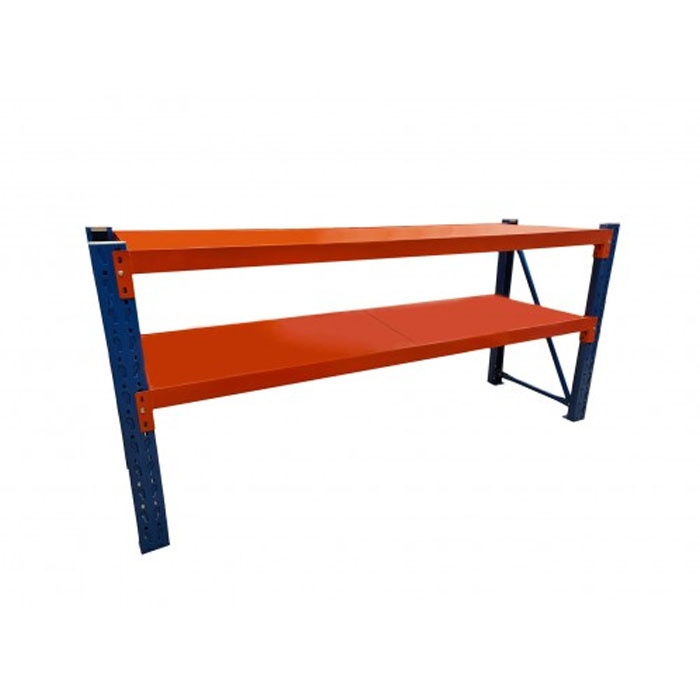 2M Heavy Duty Metal 2 Tier Workbench Unit Blue & Orange 6920BO