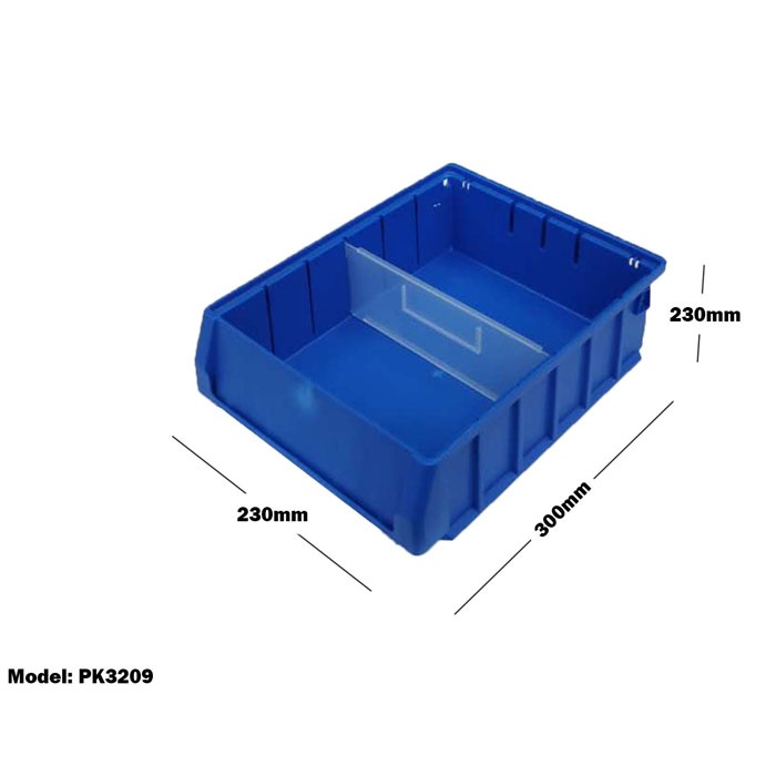 Blue Plastic Stackable Space Saving Storage Bin PK3209