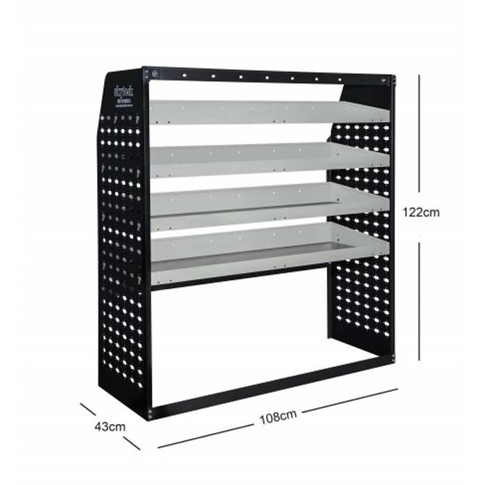 Metal Van Shelving 4 Tier Shelf Complete Unit 108cm x 122cm x 43cm VS005