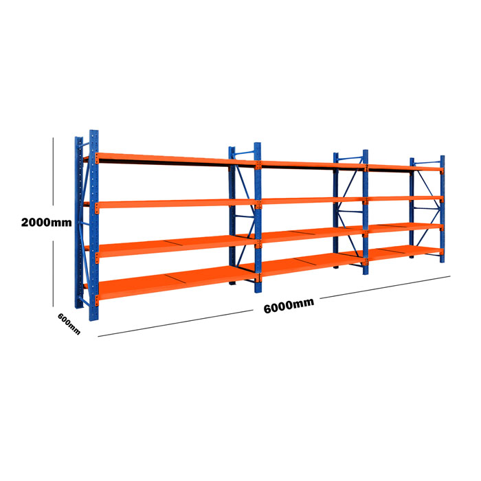 6M(L) x 1.5M(H) x 0.6M(D) Shelves Racking Metal Steel 6015BG