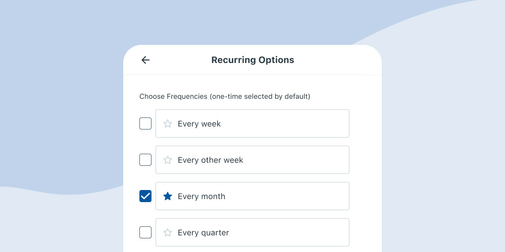 Recurring giving is easy