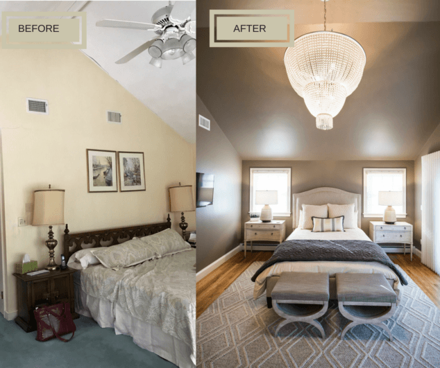 Master Bedroom Before and After - Home Interior Design - Lisa Scheff Designs