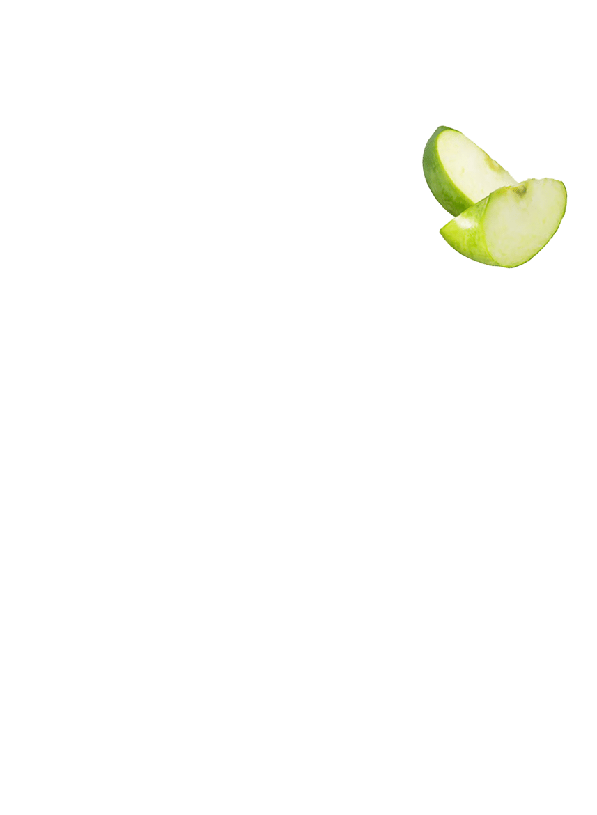 Two floating apple slices