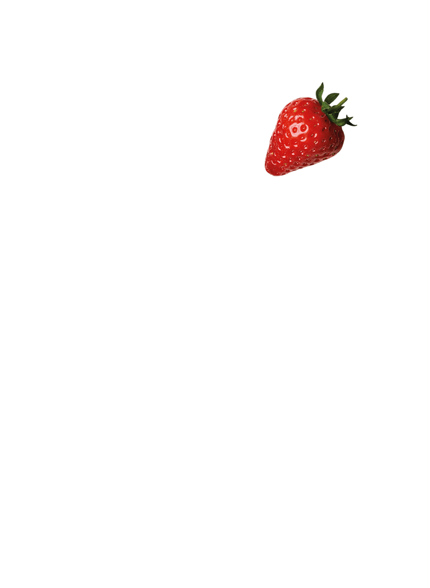 A floating strawberry