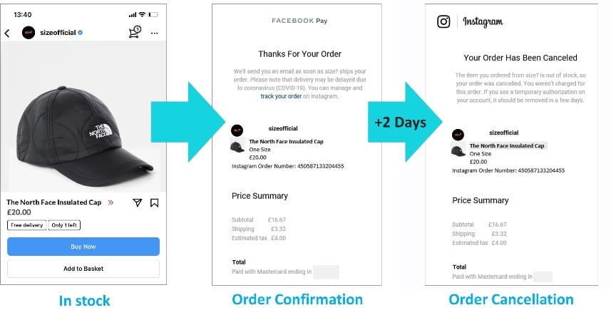instagram commerce order flow