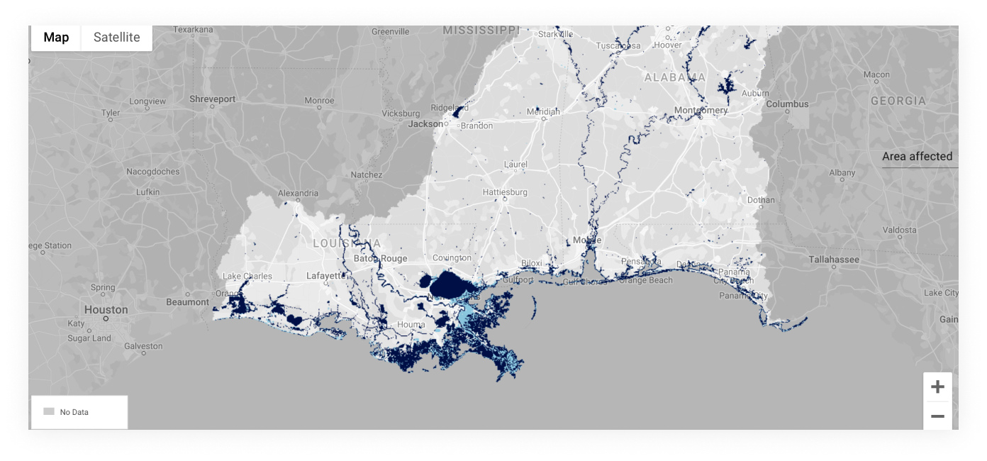 Image of a map of Louisiana