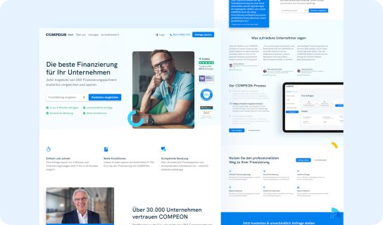 UX Mockup der Compeon Webseite